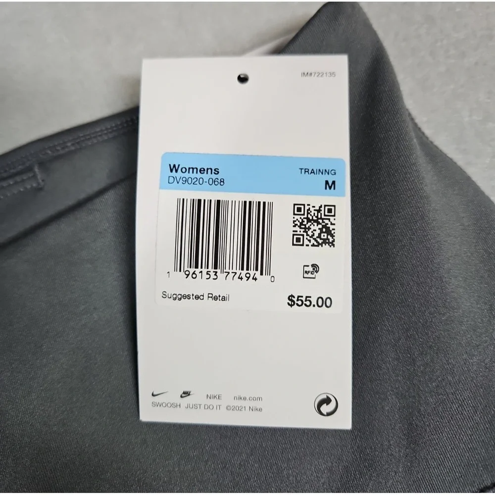 Nike One Womens Gray High Rise 7/8 Dri-FIT Leggings Size Medium NWT